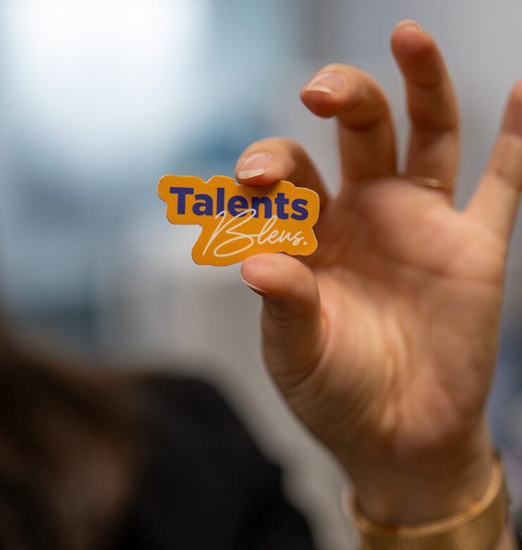 blue talents sticker included in the welcome pack