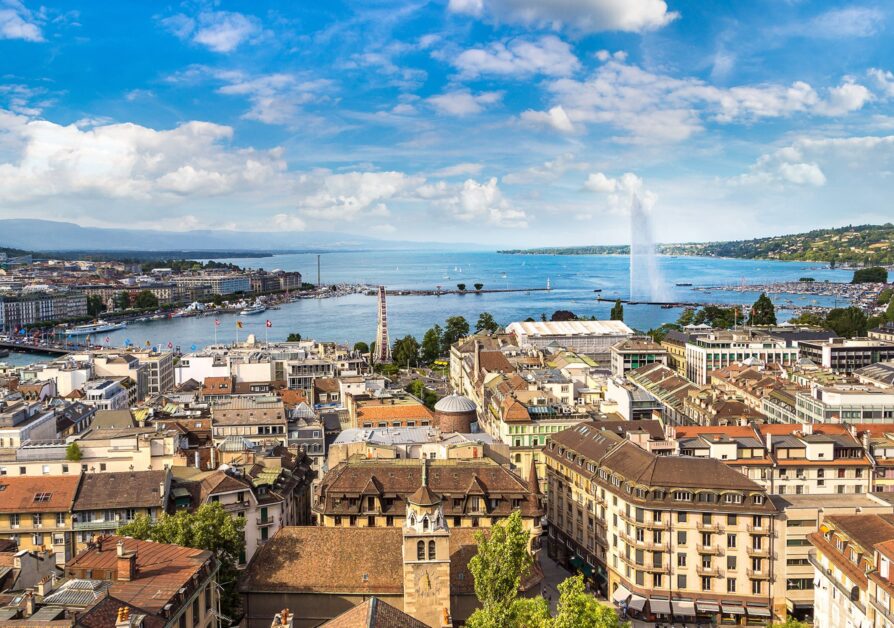 Ville de Genève et son jet d'eau